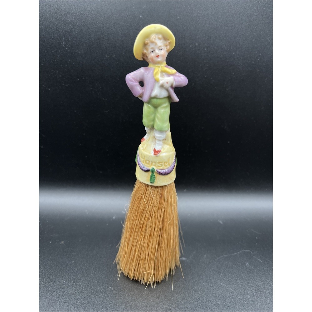 Vintage Porcelain Figural German Clothes Brush Doll Handle Marked Gretel Germany